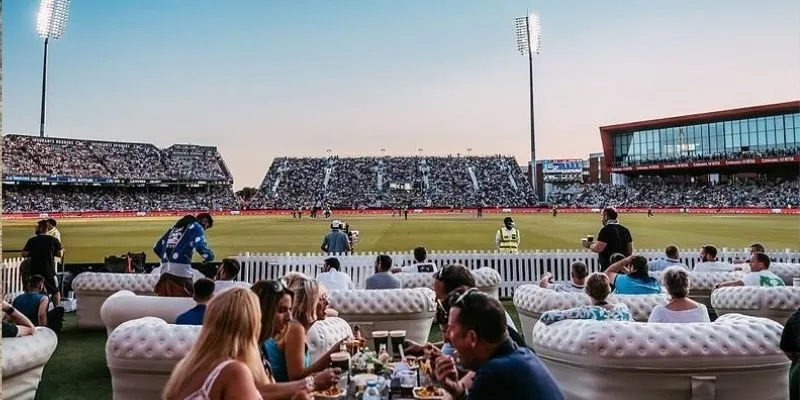 Modern grandstand hospitality seating areas